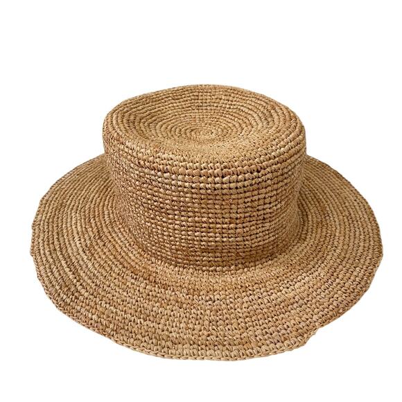 Gucci Logo Straw Raffia Multicolor Patch Hat Medium 57 Womens - Picture 9 of 10